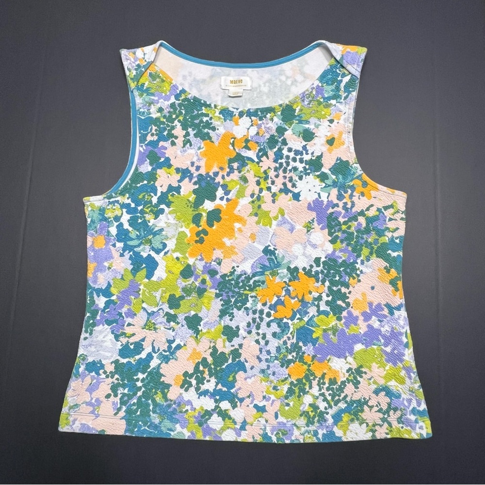 Anthropologie Maeve Multicolor Floral Tank Top Size Large
